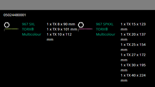 Wera 967/9 TX XL Multicolor TORX® L - Key Set 05024480001 - Mr. Tools
