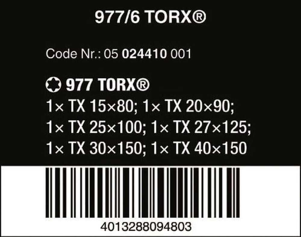 Wera 977/6 Kraftform Chiseldriver TORX® Screwdriver Set With Rack 05024410001 - Mr. Tools