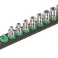 Wera A 1 Zyklop Magnetic Socket Rail Set 1/4" Drive 9 Pieces SAE 05005420001 - Mr. Tools