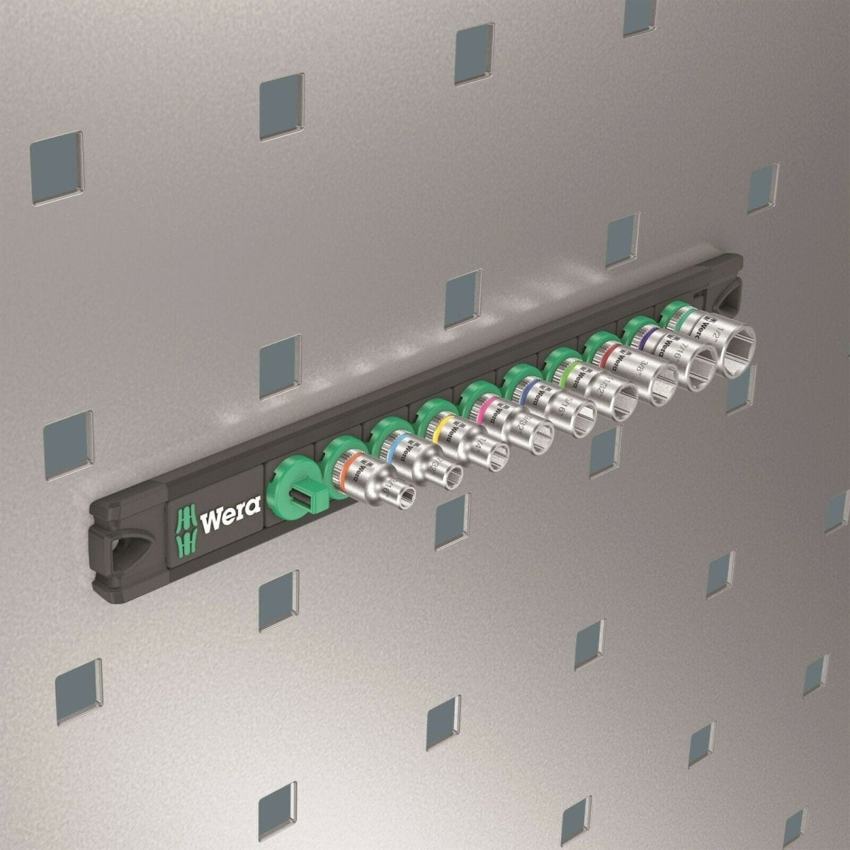 Wera A 1 Zyklop Magnetic Socket Rail Set 1/4" Drive 9 Pieces SAE 05005420001 - Mr. Tools