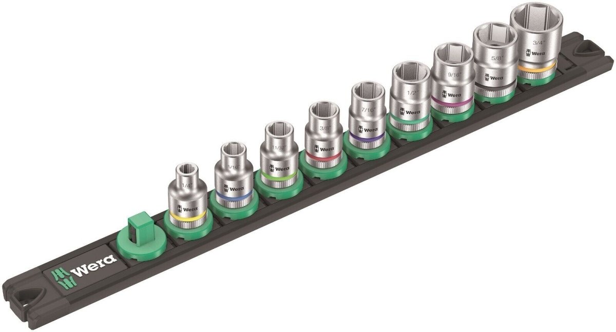 Wera B Zyklop Magnetic Rail Socket Set 3/8" Drive 9 Pieces SAE 05005450001 - Mr. Tools