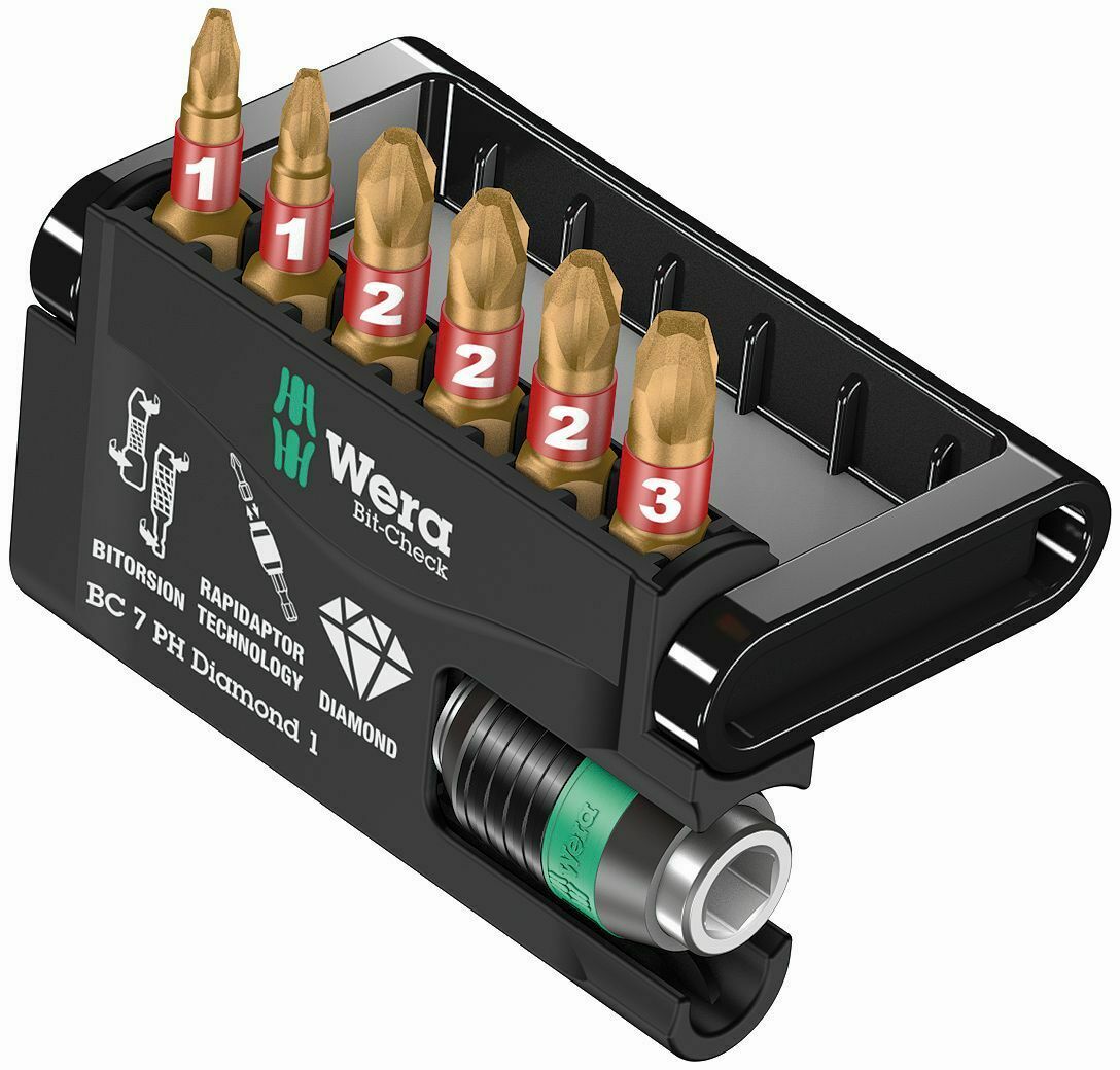 Wera Bit - Check 7 PH Diamond 1 Bit Set 05057414001 - Mr. Tools