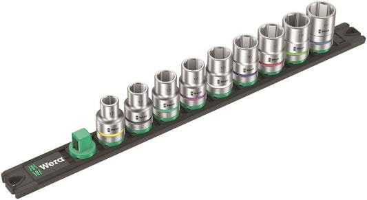 Wera C 4 Zyklop Magnetic Rail Socket Set 1/2" Drive 9 Pieces Metric 05005460001 - Mr. Tools