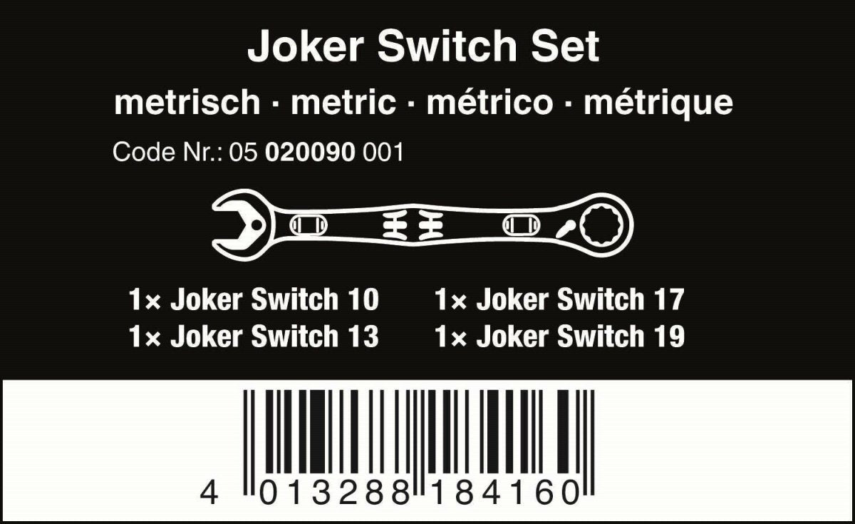 Wera Joker Switch Ratcheting Combination Wrench Set 4 Piece Metric 05020090001 - Mr. Tools