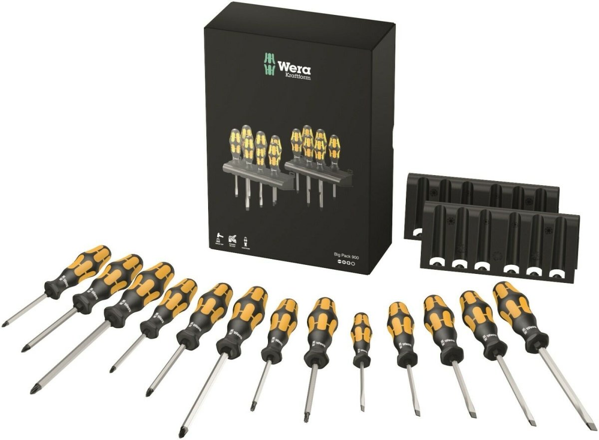 Wera Kraftform Big Pack 900 Chiseldriver Screwdriver Set 15 Pieces 05133285001 - Mr. Tools