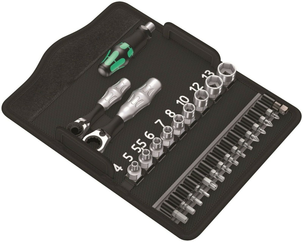 Wera Kraftform Kompakt Zyklop Mini 2 Socket Wrench Set 27 Pieces 05135918001 - Mr. Tools