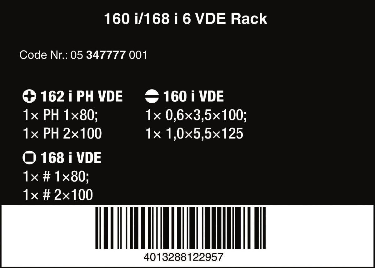 Wera Kraftform Plus VDE 100 Insulated Screwdriver Set With Rack 05347777001 - Mr. Tools