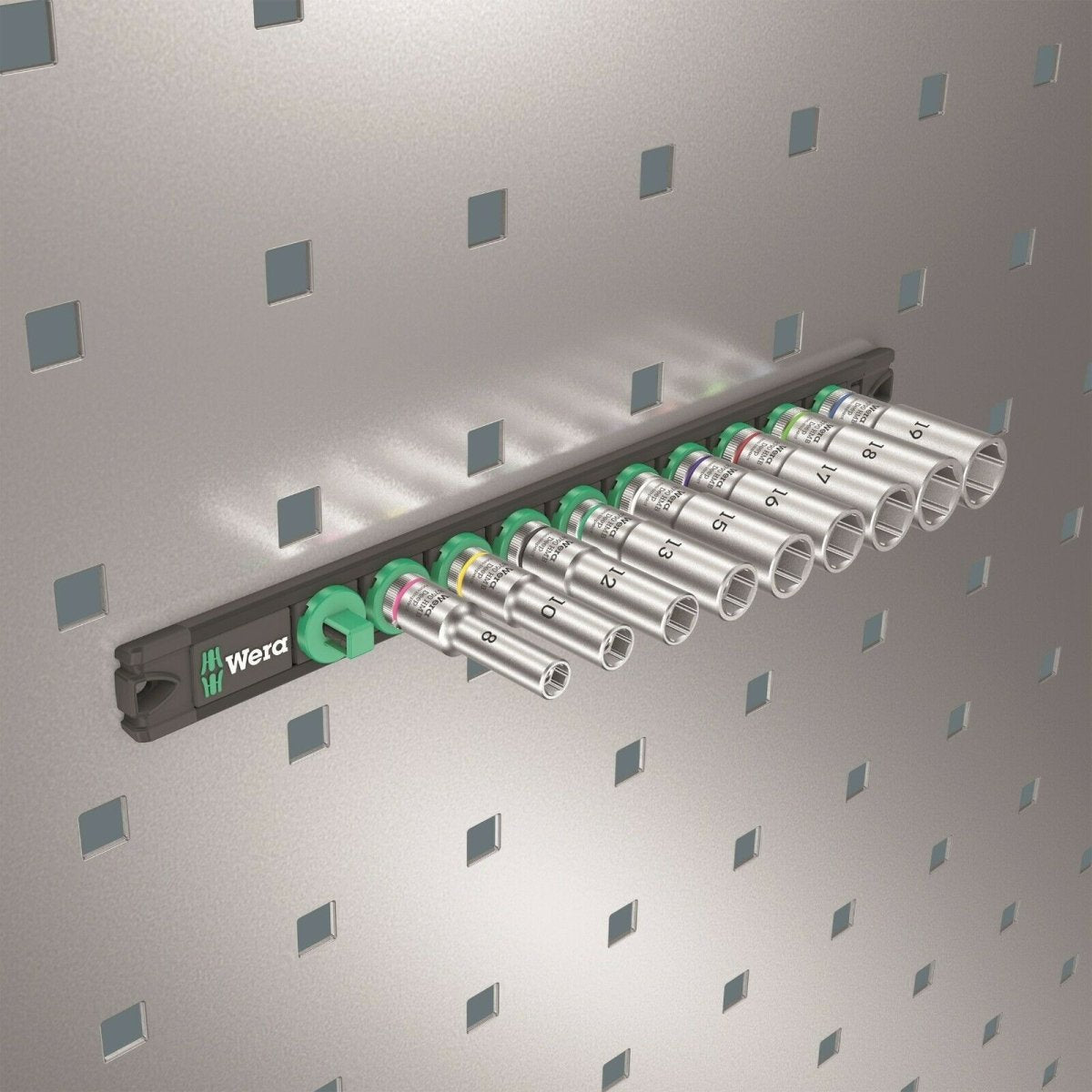 Wera Zyklop Magnetic Socket Rail B Deep 1 Set 3/8" Drive 9 Pieces 05005440001 - Mr. Tools