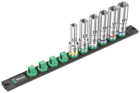 Wera Zyklop Magnetic Socket Rail C Deep 1 Set 1/2" Drive 6 Pieces 05005470001 - Mr. Tools