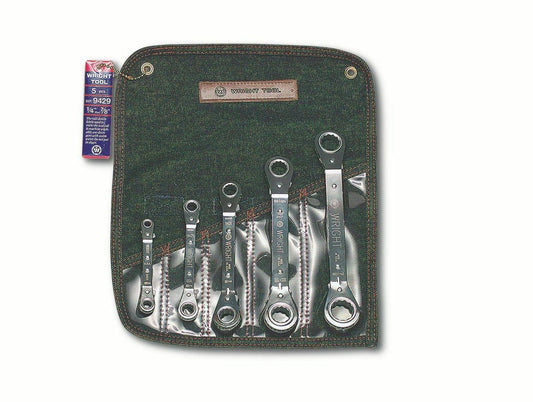 Wright Tool 12 Point Reverse Ratcheting Box Wrench Set Offset 5 Piece SAE 9429 - Mr. Tools