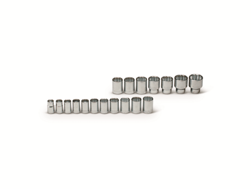 Wright Tool 12 Point Standard Socket Set 1/2" Drive 18 Pieces Metric 469 - Mr. Tools