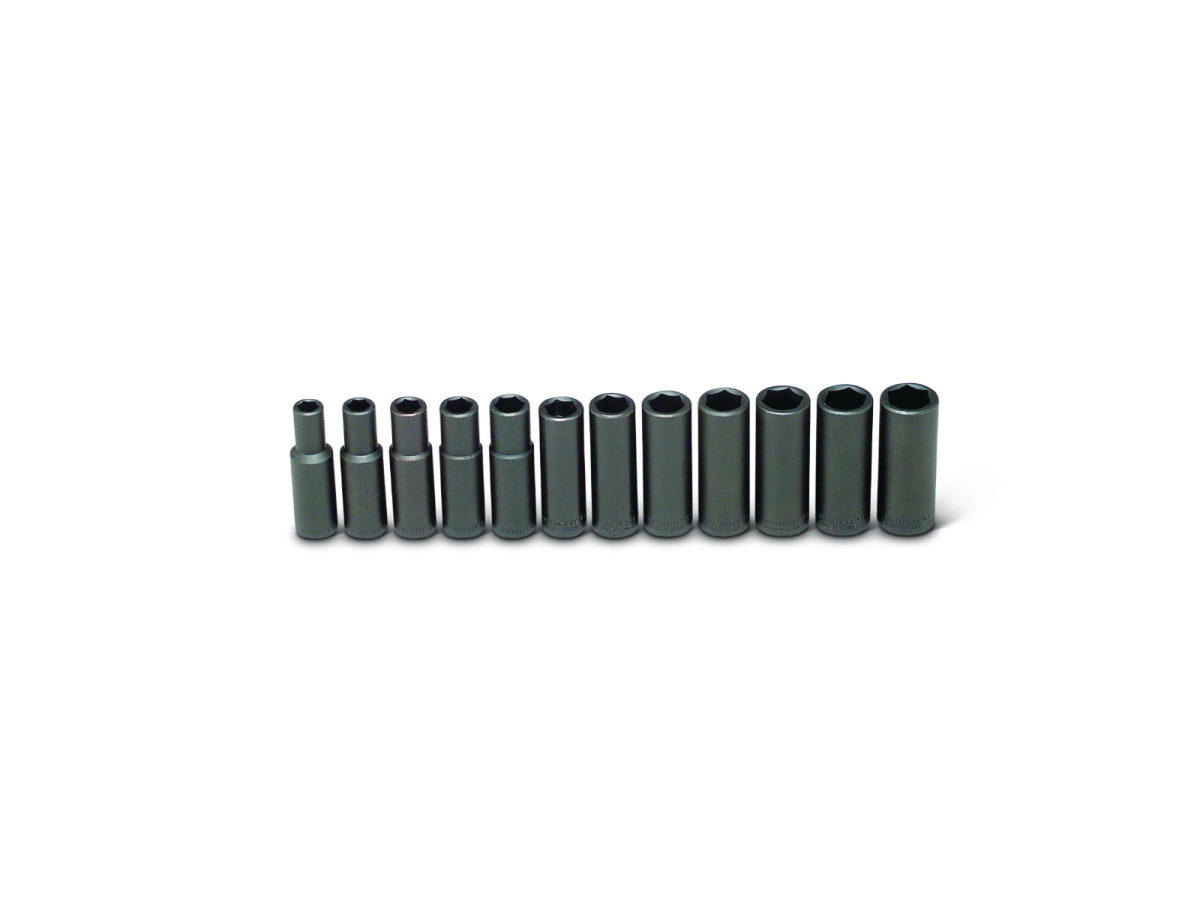 Wright Tool 6 Point Deep Impact Socket Set 12 Piece 1/2" Drive Metric 461 - Mr. Tools
