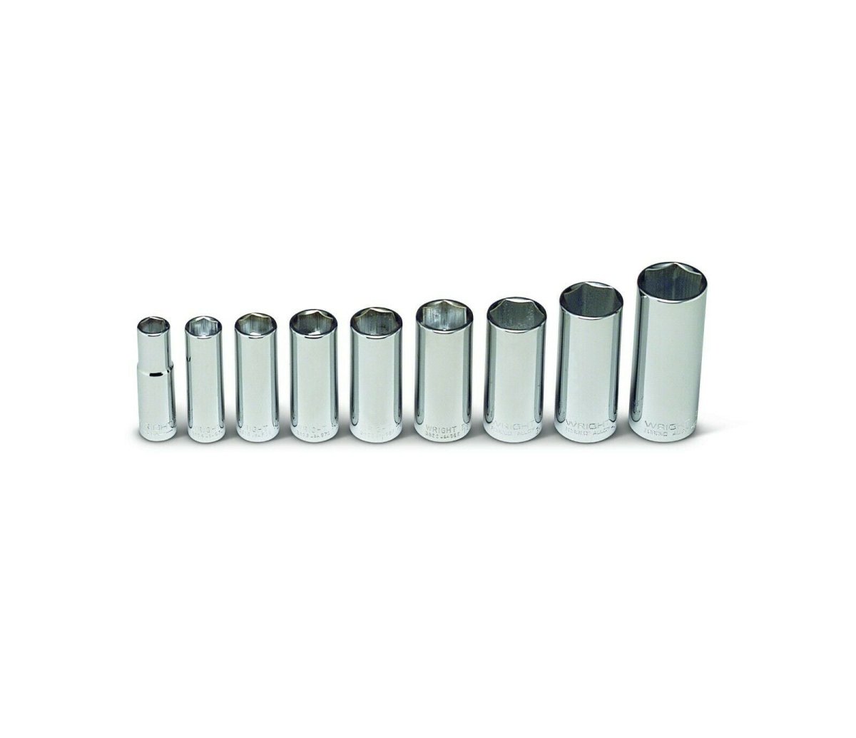 Wright Tool 6 Point Deep Socket Set 9 Piece 3/8" Drive SAE 304 - Mr. Tools